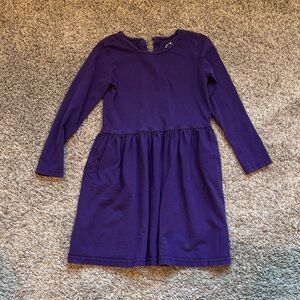 Primary Purple Long-Sleeve Knit Dress